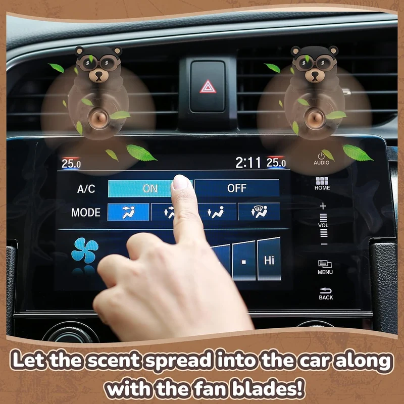 Bear Pilot Car Air Freshener with Rotating Propeller