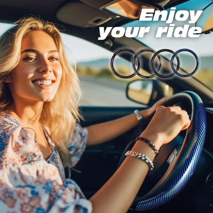 Carbon Fiber Anti-Slip Steering Wheel Cover (Premium Quality)