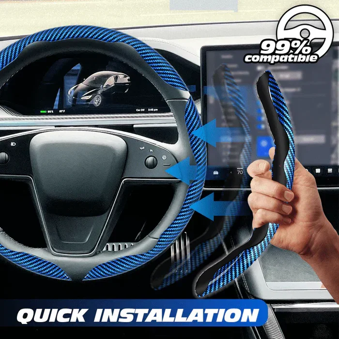 Carbon Fiber Anti-Slip Steering Wheel Cover (Premium Quality)