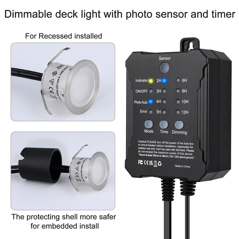 SMY Lighting Dimmable LED Deck Lights 20Pack with Timer and Photocell Sensor