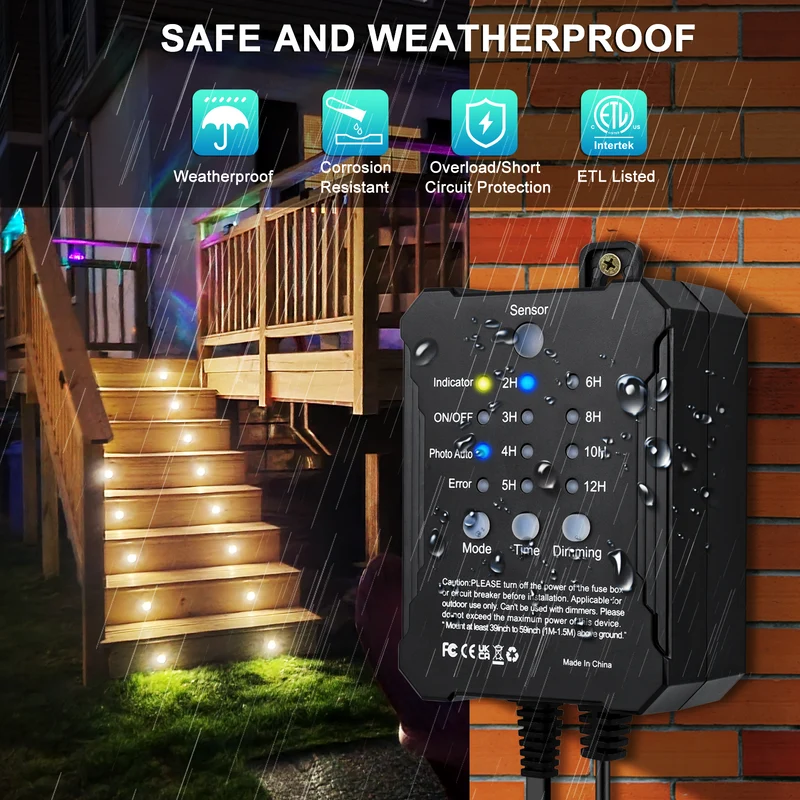 SMY Lighting Dimmable LED Deck Lights 20Pack with Timer and Photocell Sensor