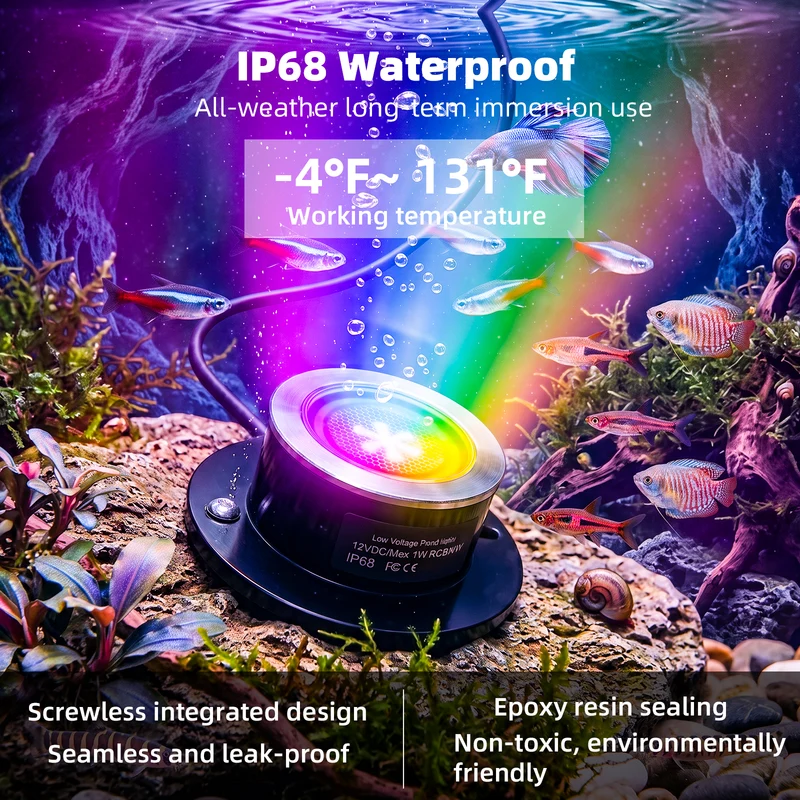 RGBWW Underwater Fountain Lights 8Head
