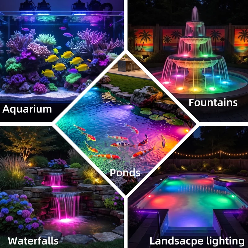 RGBWW Underwater Fountain Lights 8Head