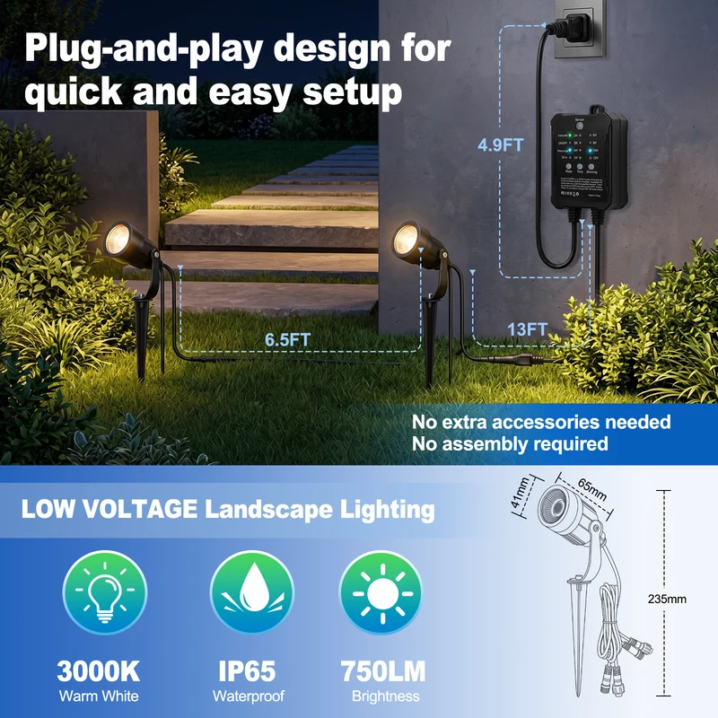 SMY Lighting All-in-One Low Voltage Landscape Lights