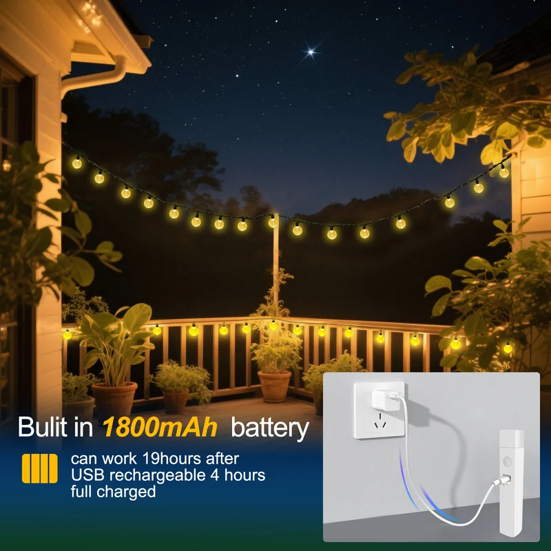 SMY Lighting 16FT Rechargeable Battery String Light