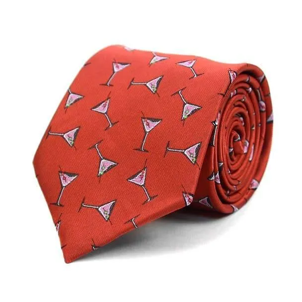 Martini Glass Pattern Novelty Ties