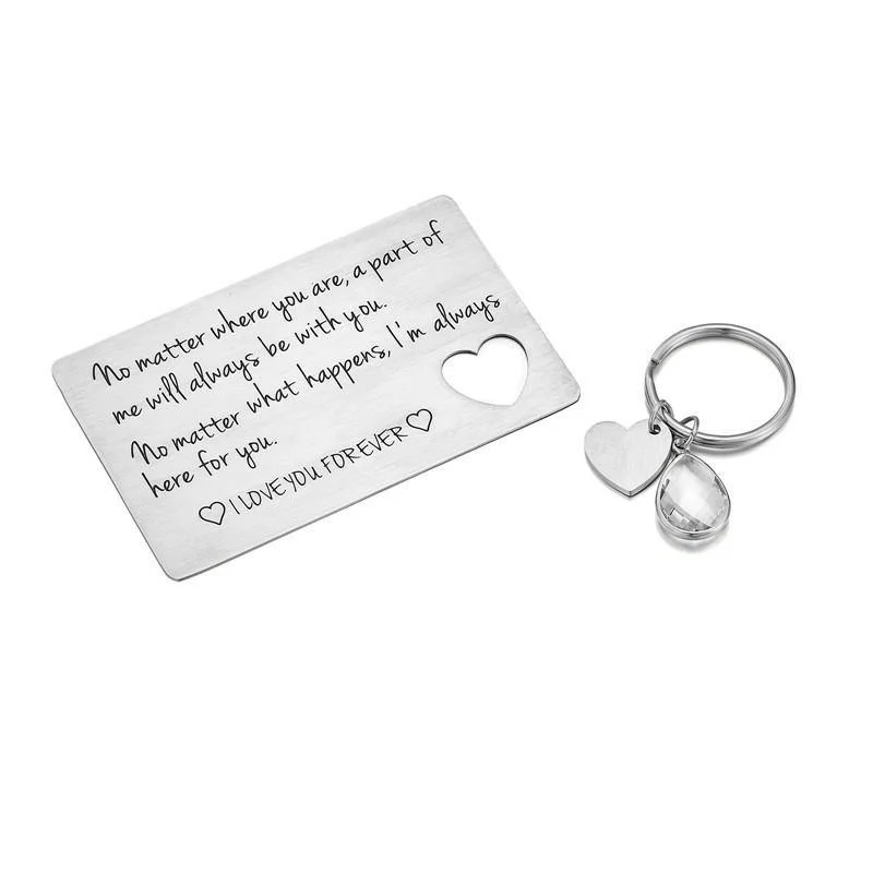 No Matter Where You Are Heart Keychain & Wallet Card Set