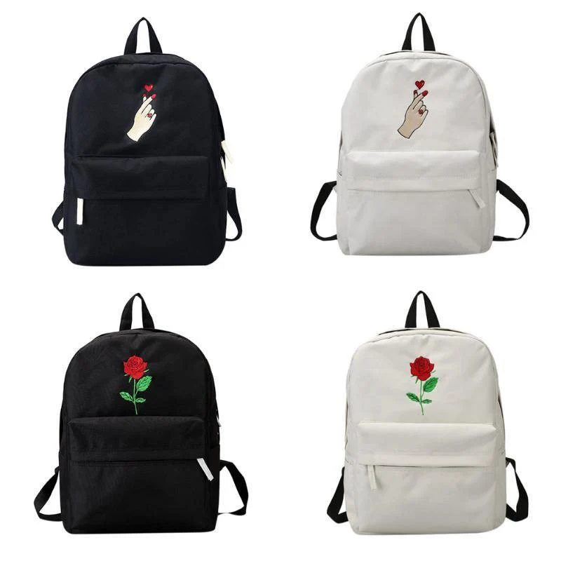Embroidered Rose Love Backpacks