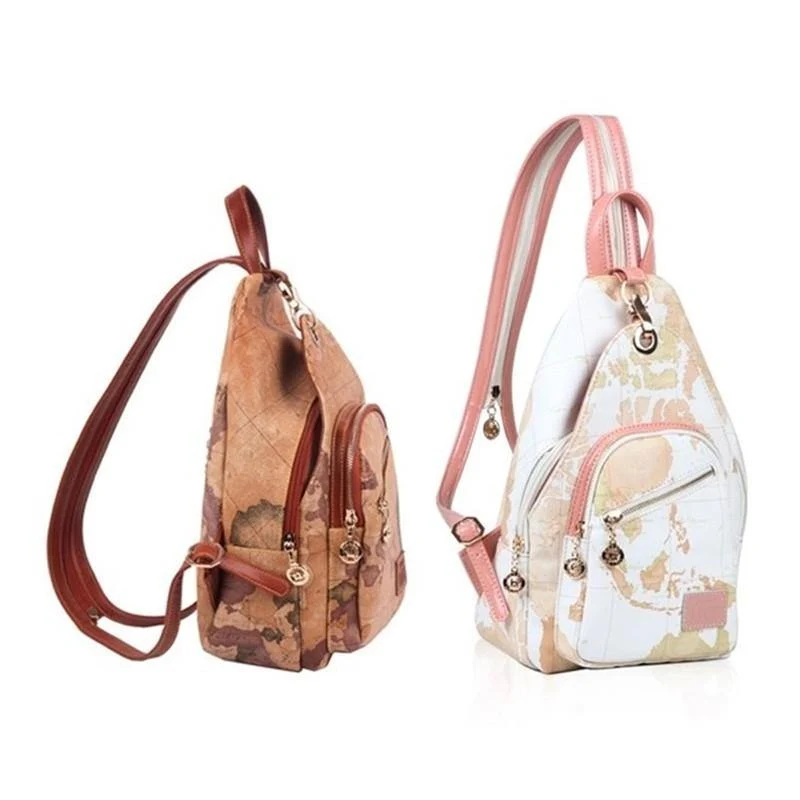 Retro World Map Travel Backpack