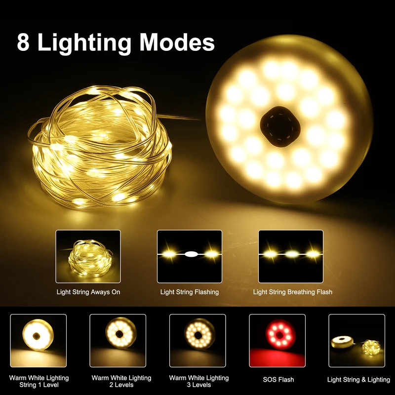 SMY Lighting 4 in 1 Solar Camping String Lights