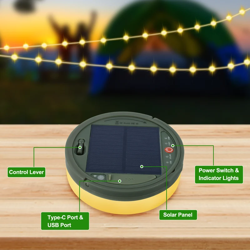 SMY Lighting 4 in 1 Solar Camping String Lights