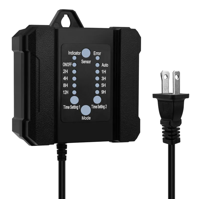 100W Outdoor Low Voltage Transformer with Timer and Photocell Sensor