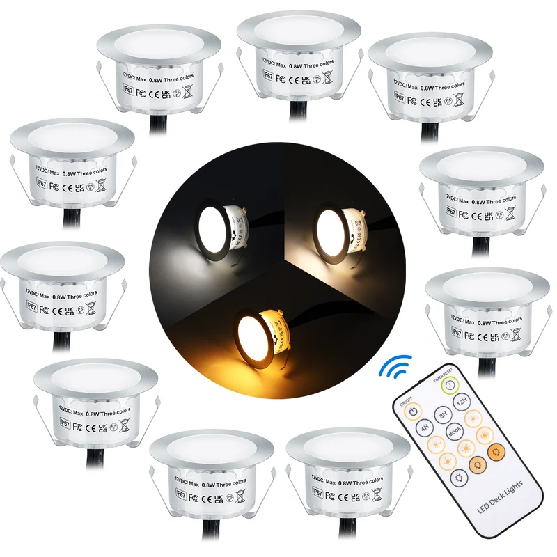 Recessed LED Deck Light Kits 3 Color Changing