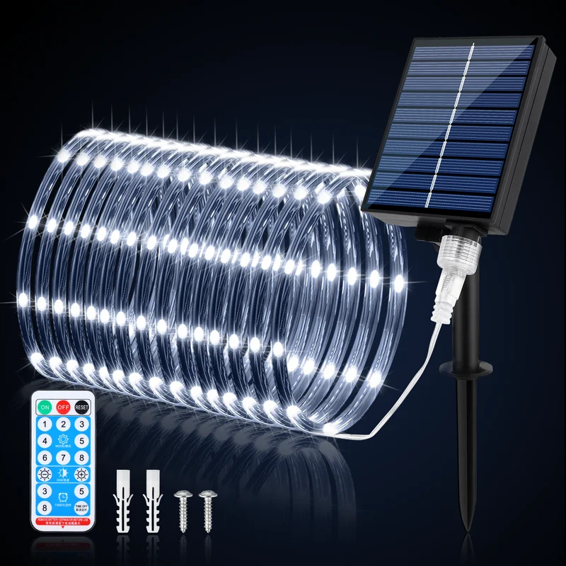 Solar Rope Lights White color 72FT 200 LED