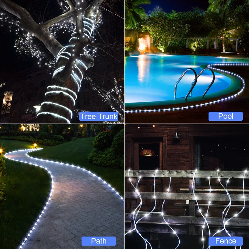 Solar Rope Lights White color 72FT 200 LED