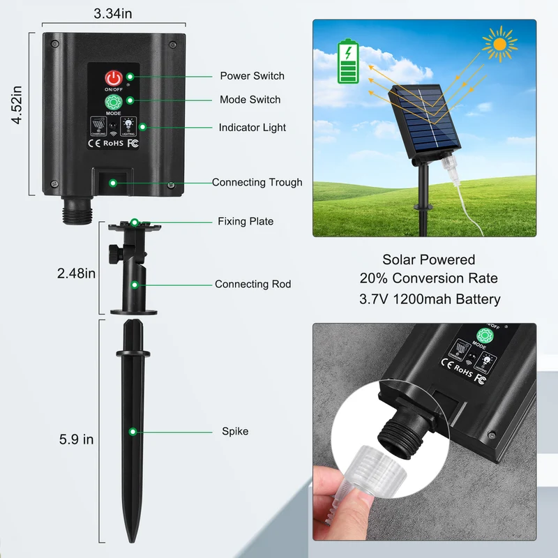 Solar Rope Lights Outdoor 72FT 200 LED