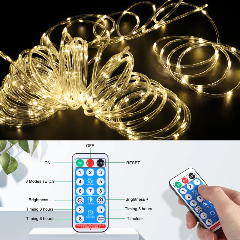 Solar Rope Lights Outdoor 72FT 200 LED