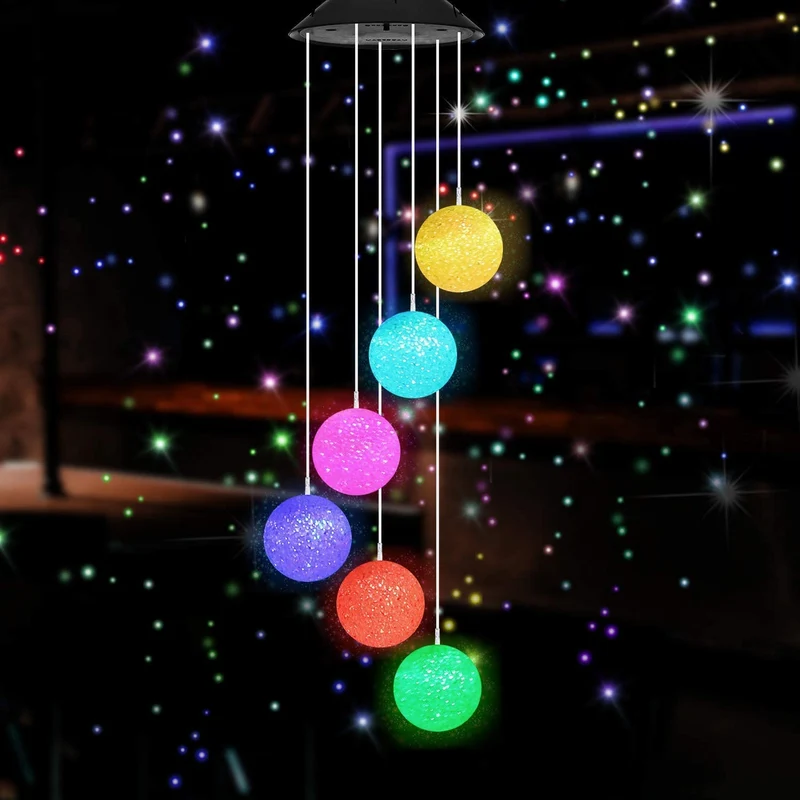 Solar Wind Chimes Crystal Ball Color Changing