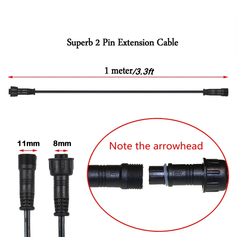 Extension cables for SMY deck lights