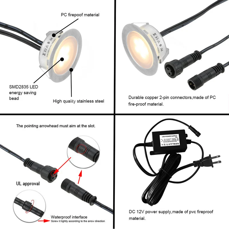 Recessed deck lights 6pack