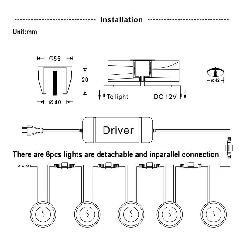 Recessed deck lights 6pack