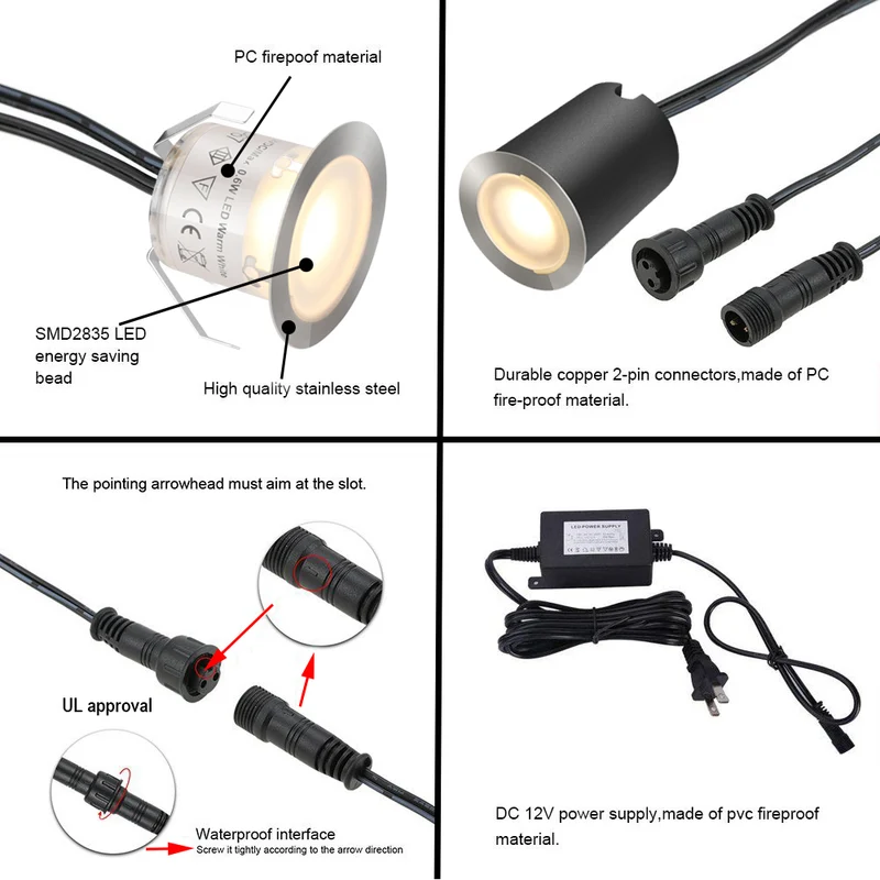 LED deck lights 16pack with transformer