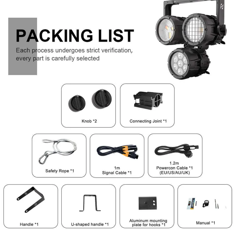 SHEHDS Waterproof 7x18W Linkable LED Par Light APP Control RGBWA+UV / RGBLAC Stage Light