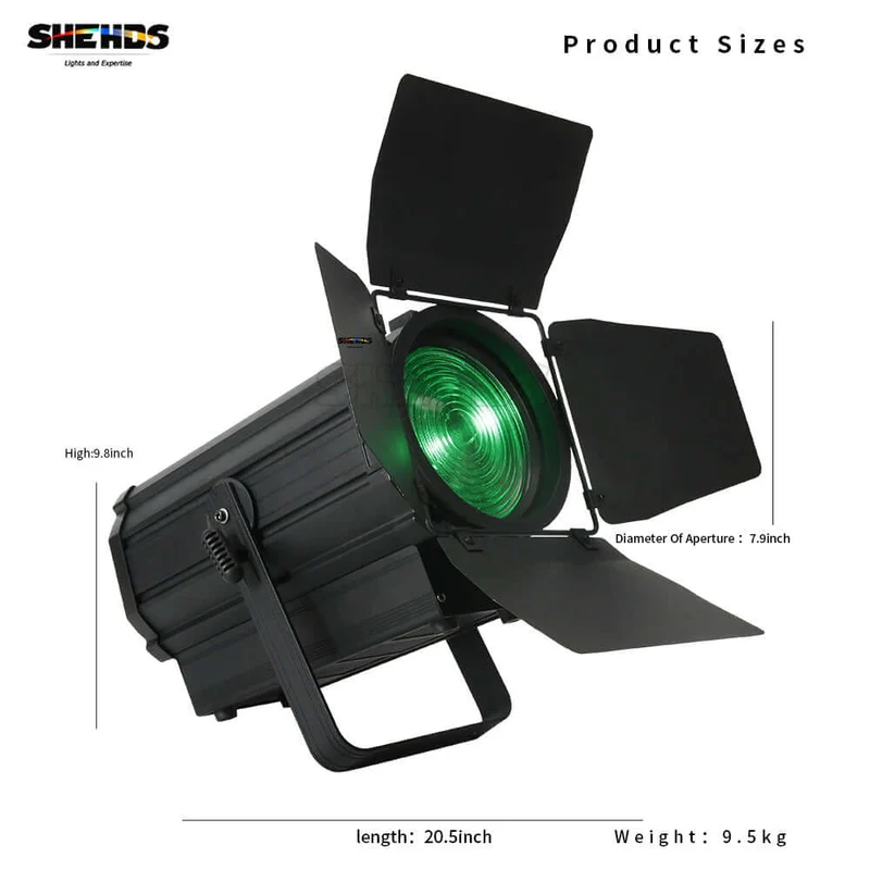 Big Sale SHEHDS 250W RGBW Spotlight with Barndoors & Pulse Strobe