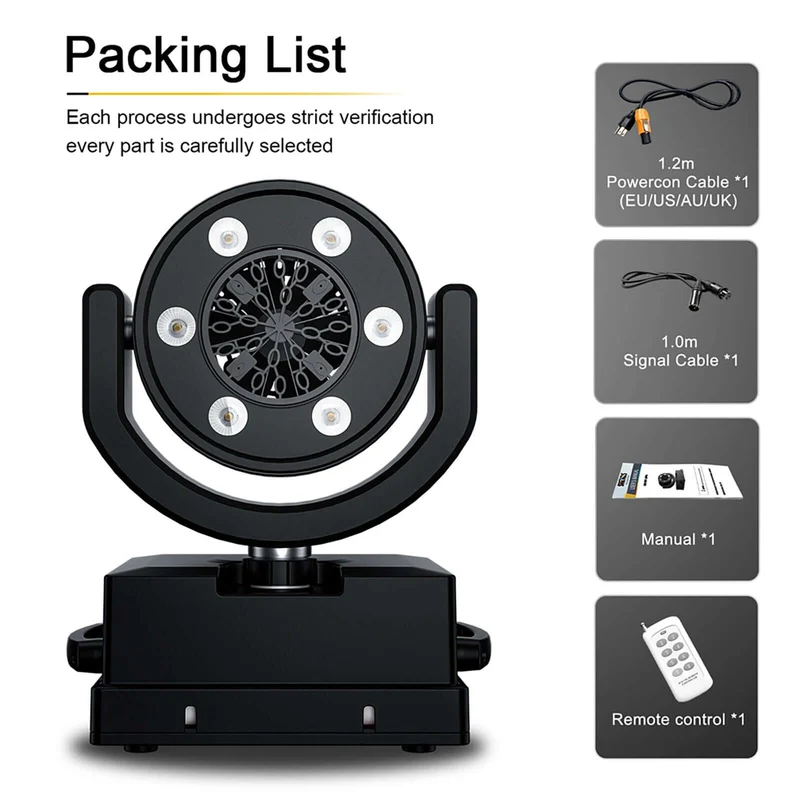 SHEHDS 100W Rechargeable Wireless Battery LED Rotating Bubble Machine with Remote Control for Wedding Live Stage