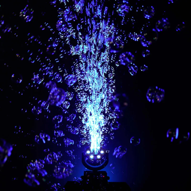 SHEHDS 100W Rechargeable Wireless Battery LED Rotating Bubble Machine with Remote Control for Wedding Live Stage
