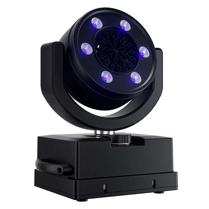 SHEHDS 100W Rechargeable Wireless Battery LED Rotating Bubble Machine with Remote Control for Wedding Live Stage