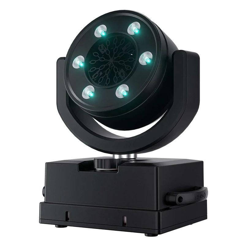 SHEHDS 100W Rechargeable Wireless Battery LED Rotating Bubble Machine with Remote Control for Wedding Live Stage