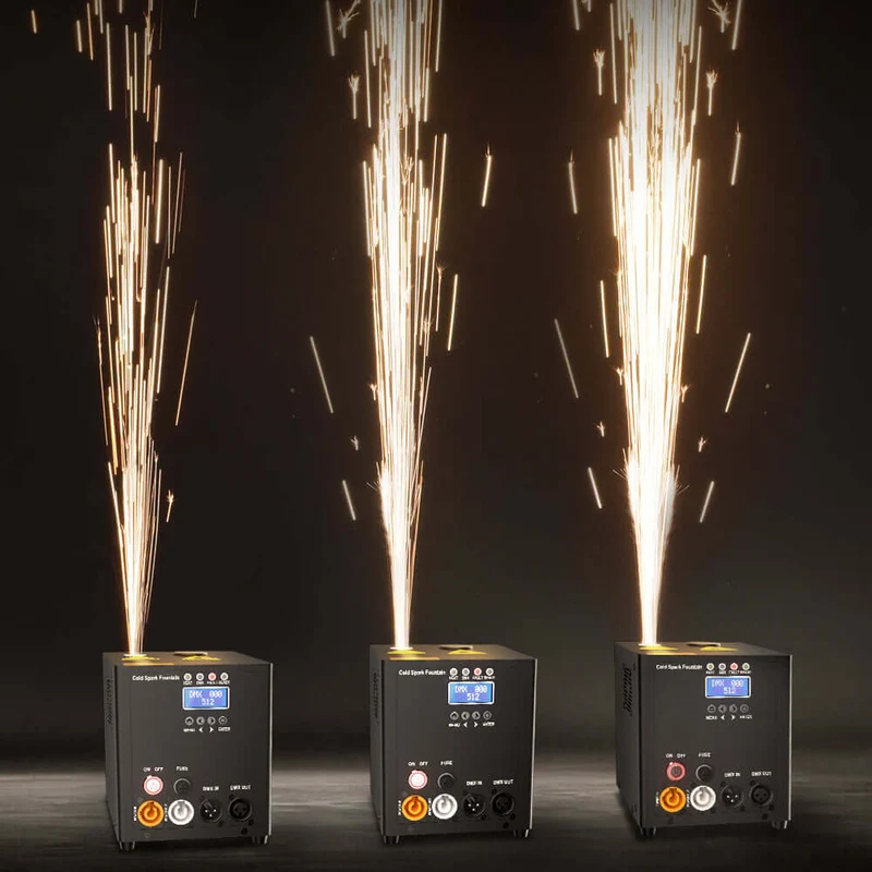SHEHDS Mini 450W Cold Spark Fountain Machine with Remote Control DMX Spark Machine for Wedding Party