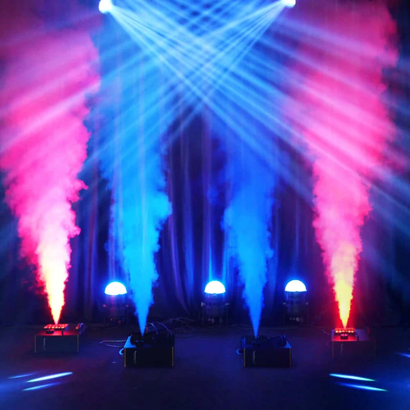 SHEHDS 1500W RGB LED Fog Machine with 24x3W Lights DMX & Remote Control Fog Effect Machine for Party
