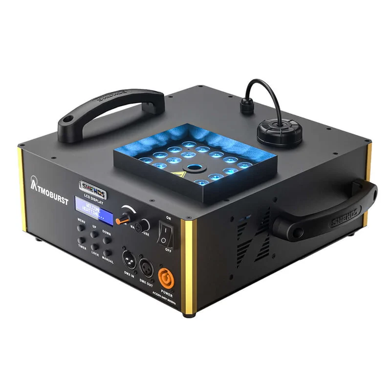 SHEHDS 1500W RGB LED Fog Machine with 24x3W Lights DMX & Remote Control Fog Effect Machine for Party
