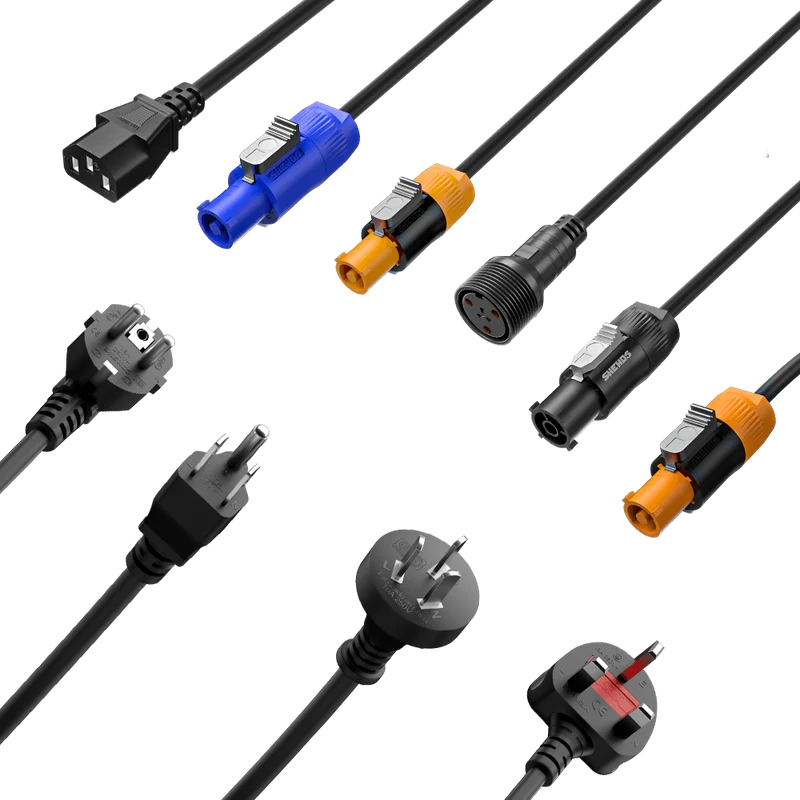 Power Con Plug Cables Waterproof / Standard Connector for Stage Lighting