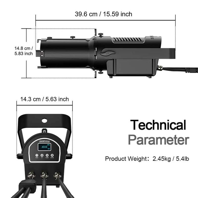 SHEHDS Mini LEKO LED 100W Optical Zoom Warm & Cool White Profile Spotlight