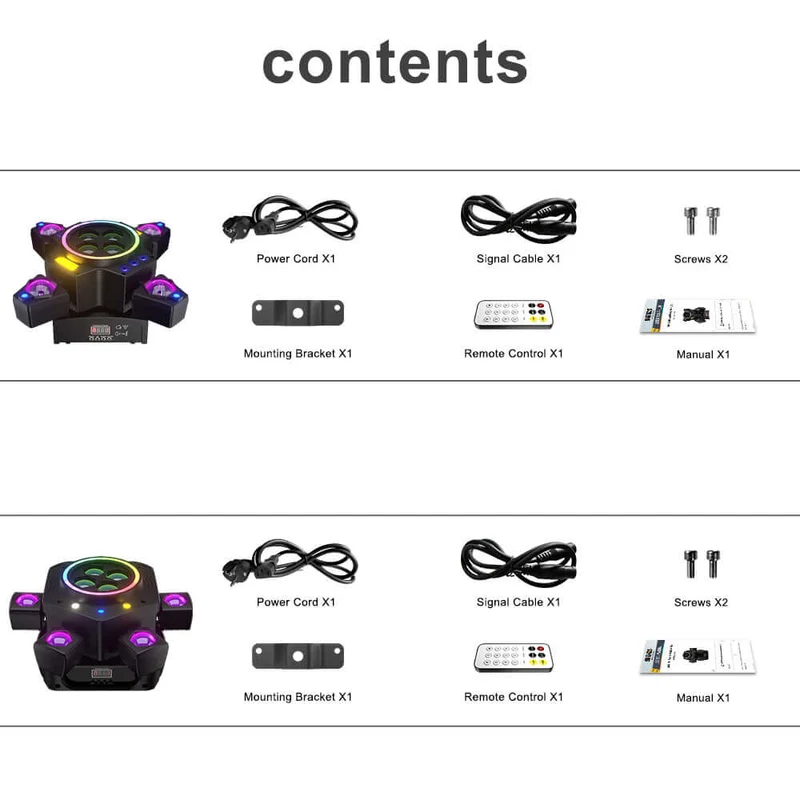 SHEHDS 2/3/4/6 Arms LED Beam Moving Head Lights 50W/80W/100W/120W RGBW Stage Lighting with Wireless Remote Control for Party Bar DJs
