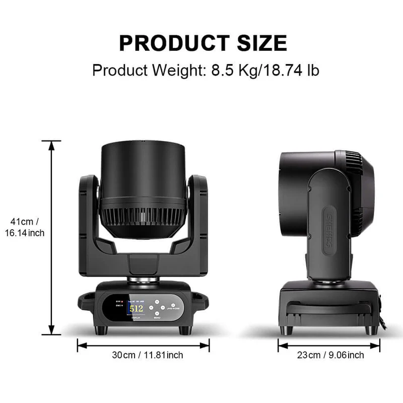 JMS WEBB Waterproof 7x40W LED Moving Head Light Beam Wash Zoom Stage Lighting