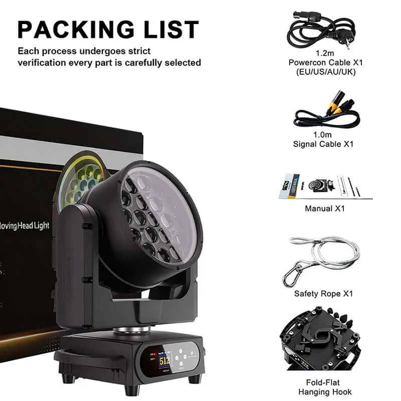 SHEHDS Waterproof LED Moving Head Light 19x15W / 20W / 25W Beam Wash Zoom IP66 Stage Lighting