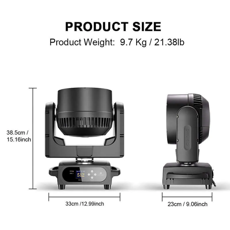 SHEHDS Waterproof LED Moving Head Light 19x15W / 20W / 25W Beam Wash Zoom IP66 Stage Lighting