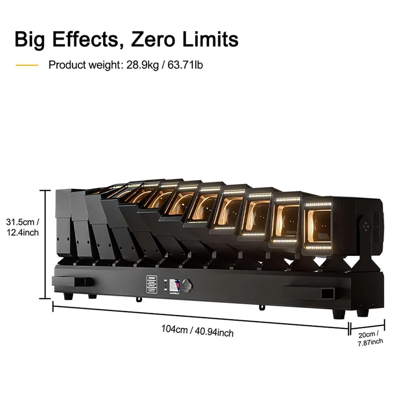 GalaxyJet LED 12x60W RGBW 12 Moving Head Wave Bar Light Beam & Wash Stage Lighting