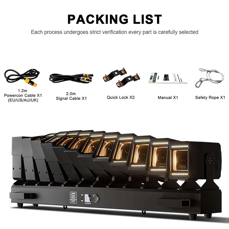 GalaxyJet LED 12x60W RGBW 12 Moving Head Wave Bar Light Beam & Wash Stage Lighting