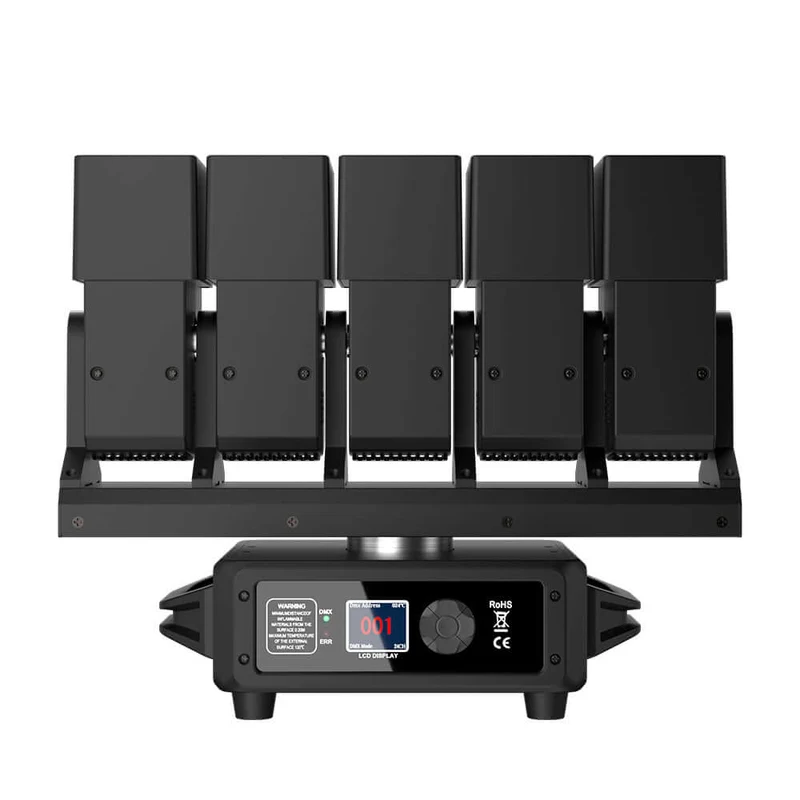 GalaxyJet LED Beam 5x60W RGBW 5 Moving Head Wave Bar Light Matrix Lighting For DJ Club Party
