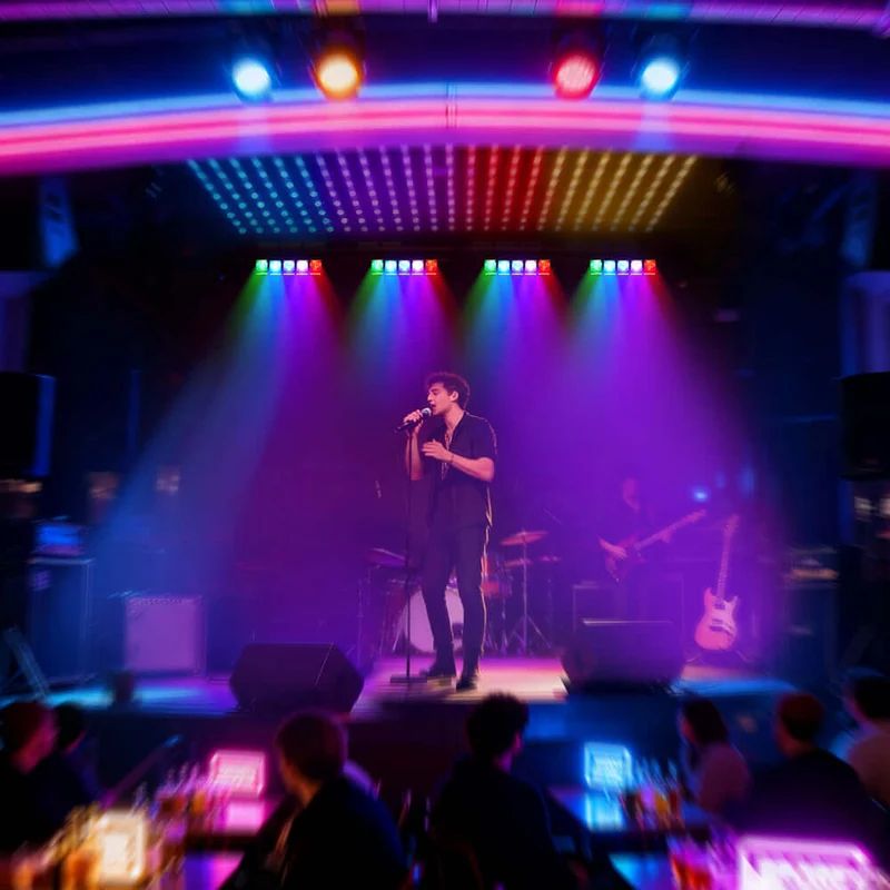 GalaxyJet LED Beam 5x60W RGBW 5 Moving Head Wave Bar Light Matrix Lighting For DJ Club Party