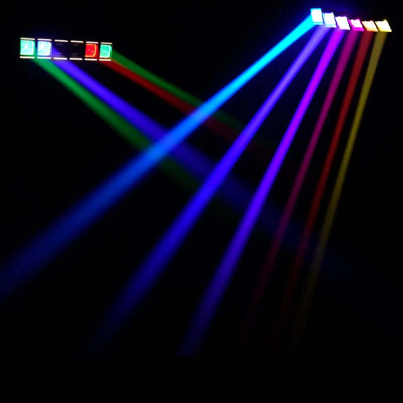GalaxyJet LED 6x60W RGBW 6 Moving Head Light Bar Beam & Wash Stage Lighting For Wedding Bar