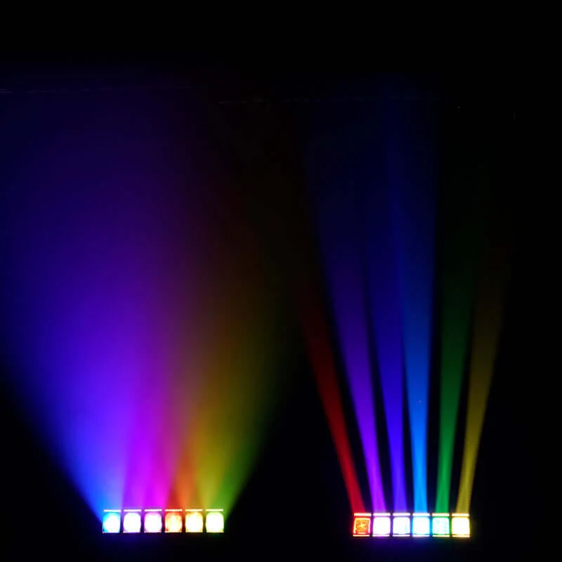 GalaxyJet LED 6x60W RGBW 6 Moving Head Light Bar Beam & Wash Stage Lighting For Wedding Bar