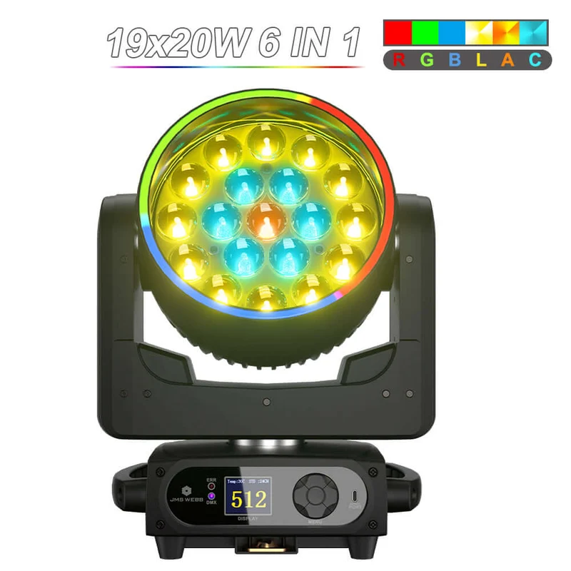 UPGRADE SHEHDS LED Moving Head Light 19x15W /20W/25W Beam Wash Zoom Stage Lighting