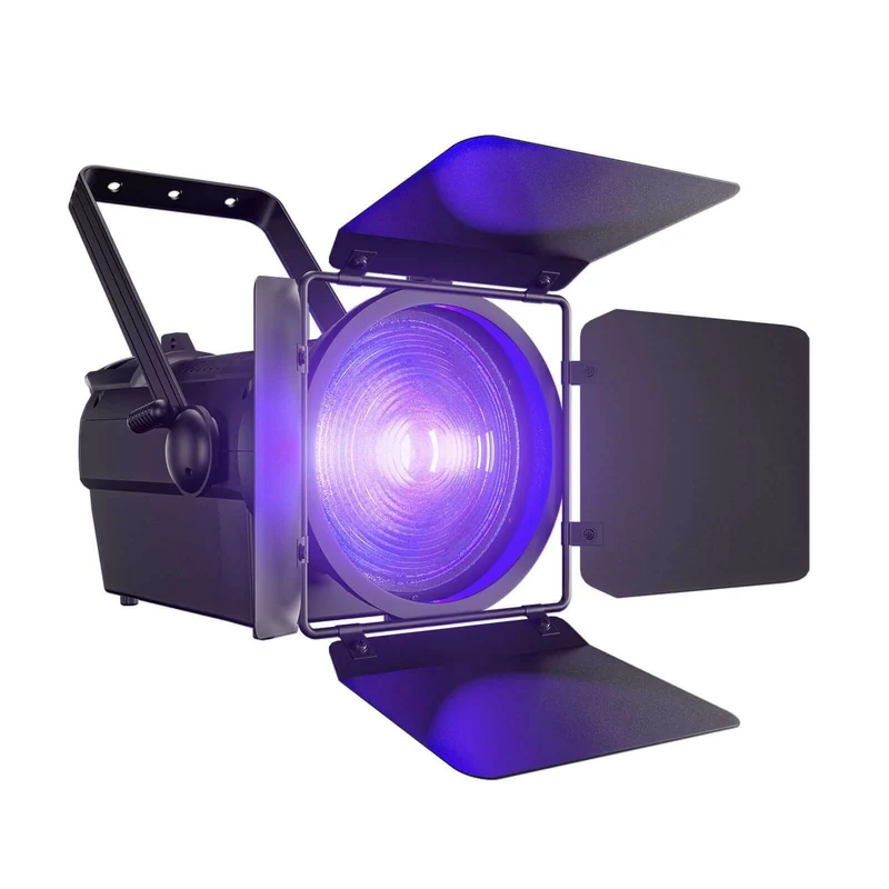 SHEHDS 250W/350W LED Fresnel Spotlight RGBWAUV/RGBLAC/RGBW/RGBL/Warm+Cool White Stage Lighting with Barndoors & Pulse Strobe