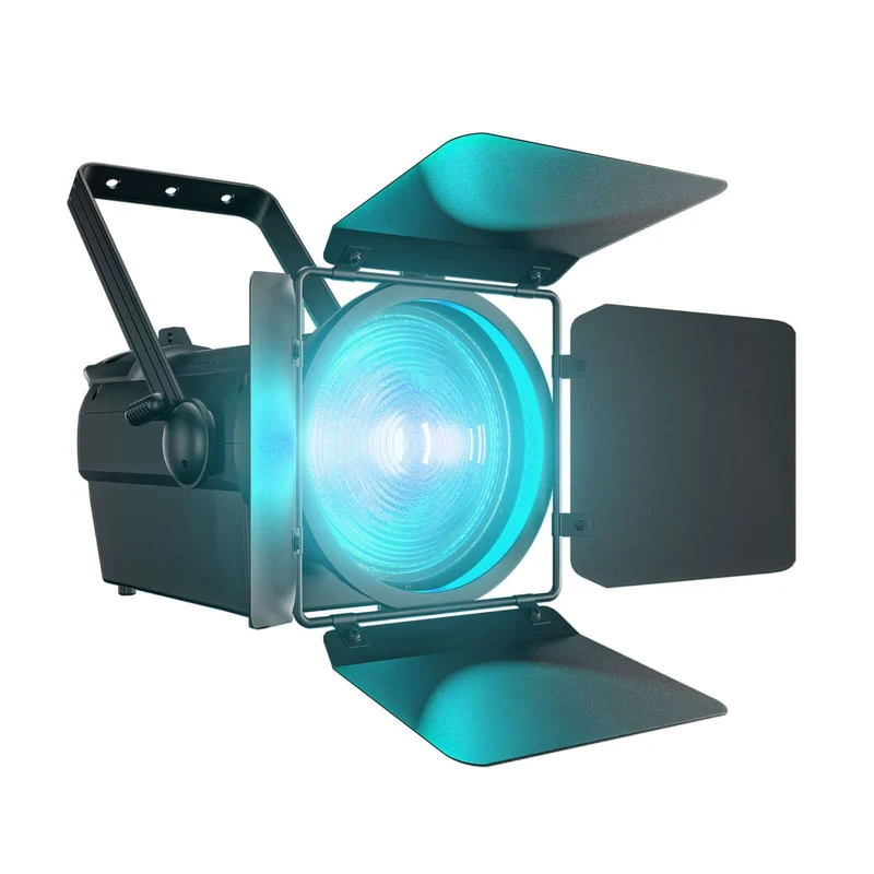 SHEHDS 250W/350W LED Fresnel Spotlight RGBWAUV/RGBLAC/RGBW/RGBL/Warm+Cool White Stage Lighting with Barndoors & Pulse Strobe